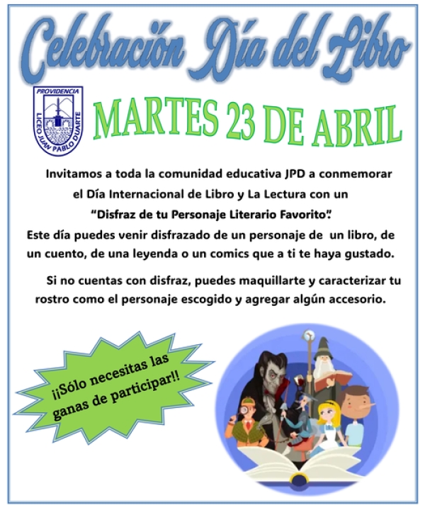 Celebración del Día del Libro el día martes 23