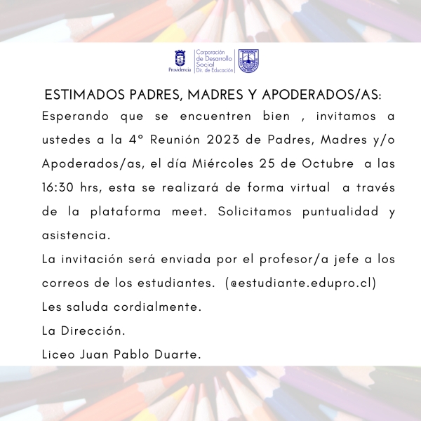 Reunion de Padres, Madres y Apoderados